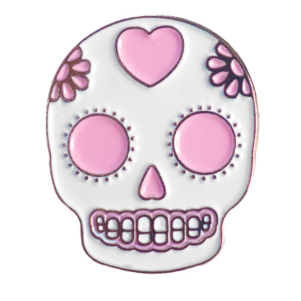 Pink Sugar Skull Enamel Pin